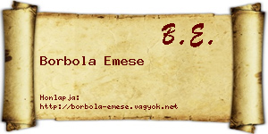 Borbola Emese névjegykártya