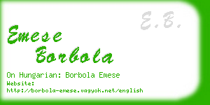 emese borbola business card